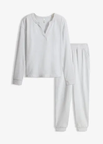 Costum de casă din jerse moale cu textură tip fagure