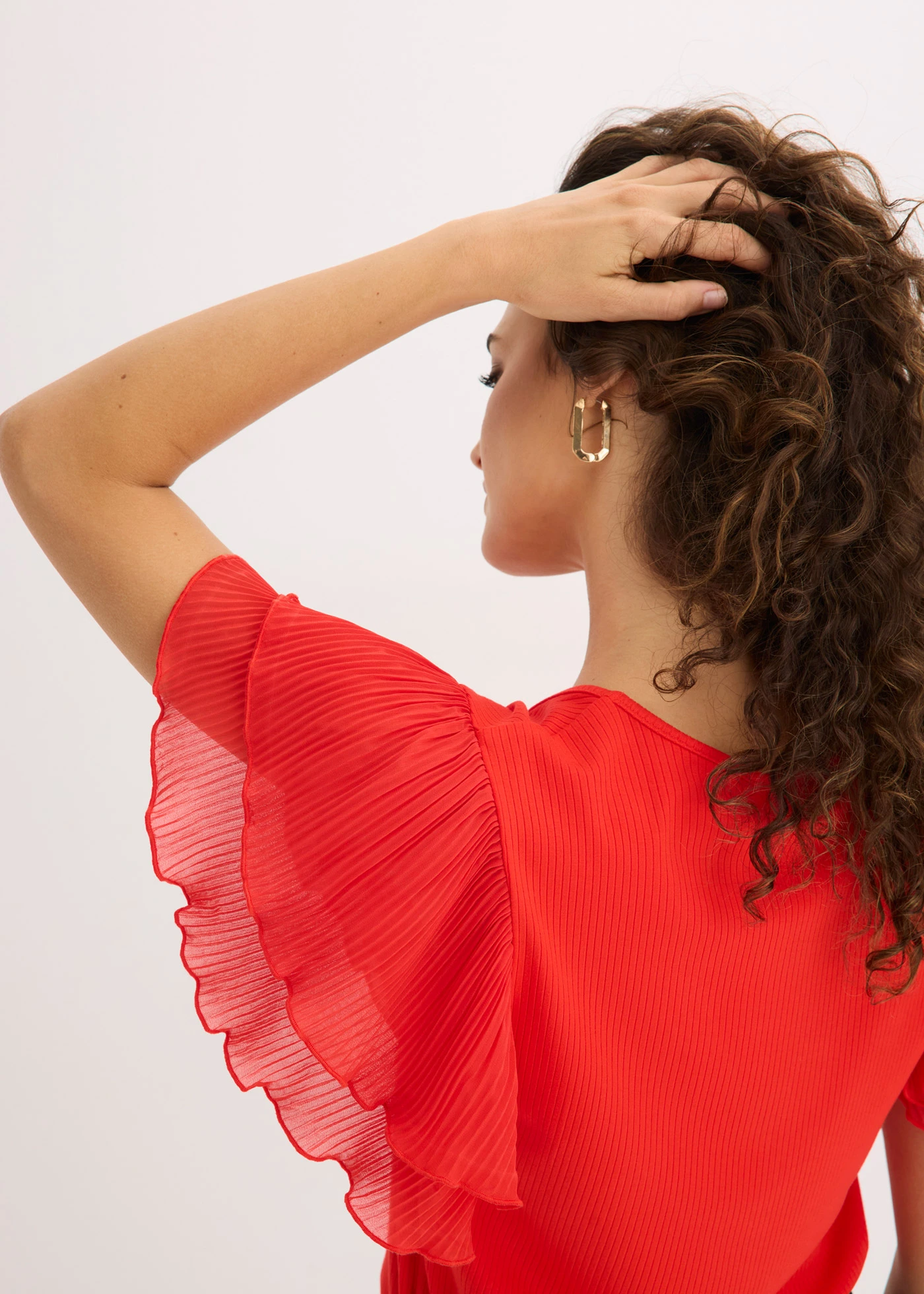 Shirt met volants • aardbeirood • bonprix online shop