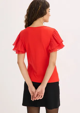 T-shirt à volants • fraise • Boutique bonprix