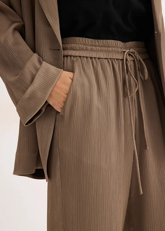 Pantalon large à taille élastiquée • taupe • product-page.page-title-suffix