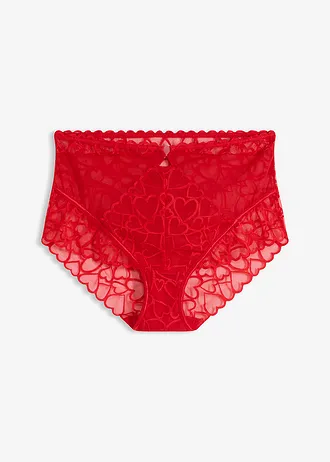 Culotte taille haute avec dentelle cœurs