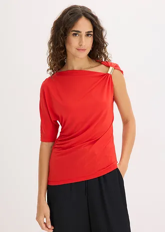 T-shirt à encolure asymétrique • fraise • Boutique bonprix