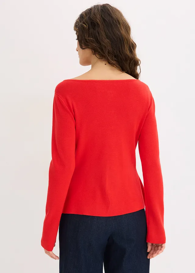 Gilet péplum en maille à boutons décoratifs • fraise • product-page.page-title-suffix