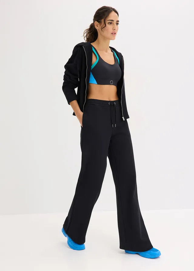 Jogging taille haute 100% coton, Couleur: noir