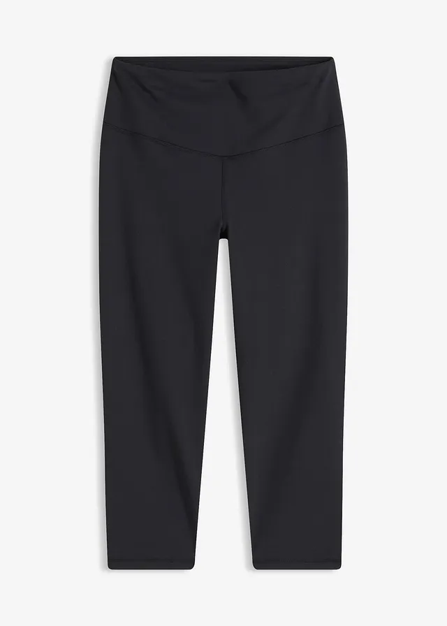 Pantaloni sport capri, din material stabil, similar bumbacului