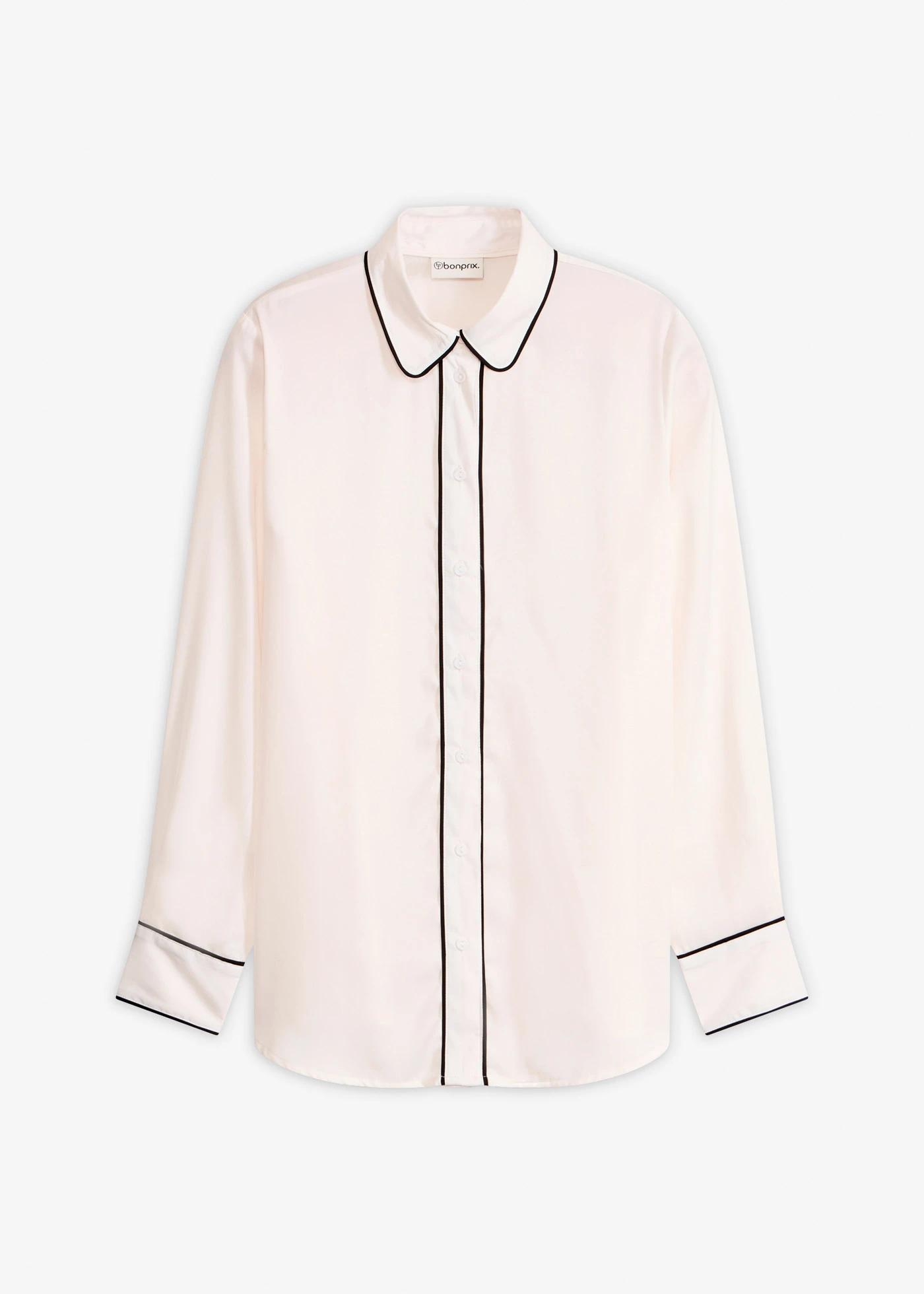 Blúzka z padavého saténu • biela vlna/čierna • obchod bonprix