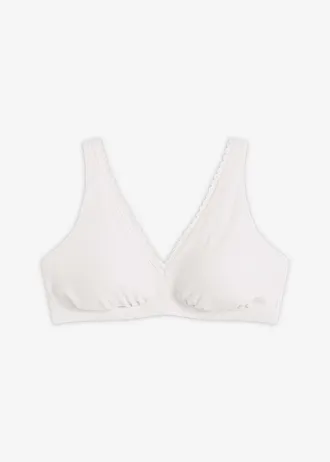 Sutien bralette căptușit fără armătură, din material ripsat cu bumbac organic