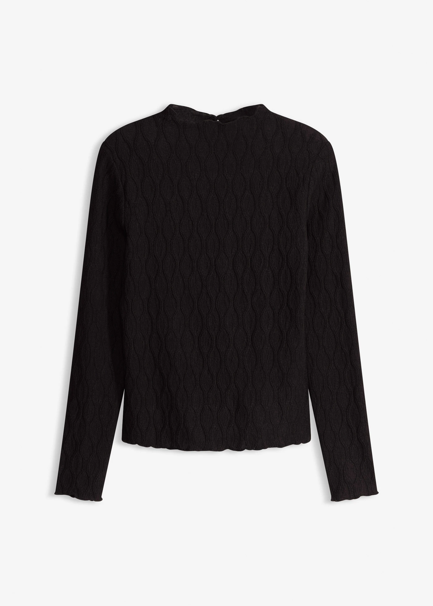 T-shirt manches longues texturé • noir • Boutique bonprix