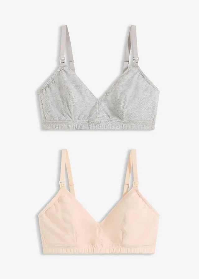 Sutien pentru alăptare fără armătură cu bumbac organic (set /2 buc.)