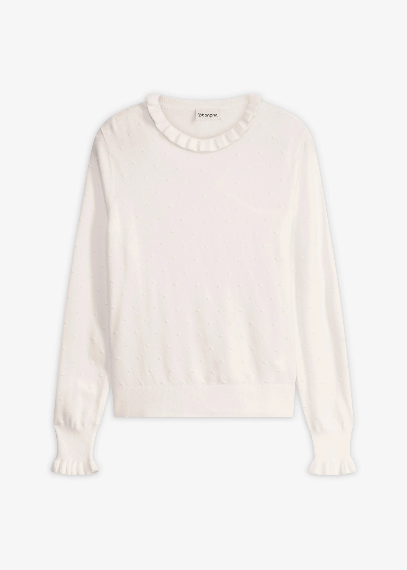 Cienki sweter z mieszanki wiskozy • biel wełny • sklep bonprix