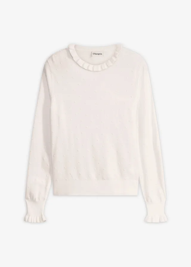 Svetr z jemné pleteniny z viskózové směsi • přírodní bílá • bonprix obchod