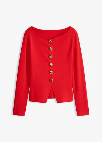 Gilet péplum en maille à boutons décoratifs