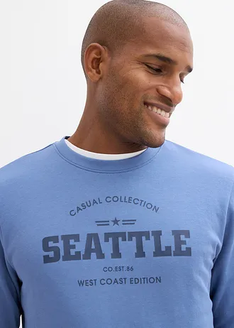 Bluza z czystej bawełny organicznej (2 szt.) • niebieski dżins+ciemnoniebieski • sklep bonprix