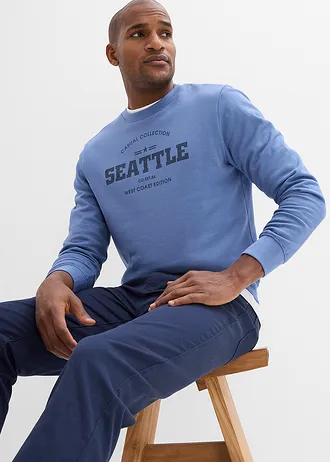 Bluza z czystej bawełny organicznej (2 szt.) • niebieski dżins+ciemnoniebieski • sklep bonprix