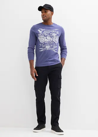 Longsleeve van puur biologisch katoen • indigo met print • bonprix online shop