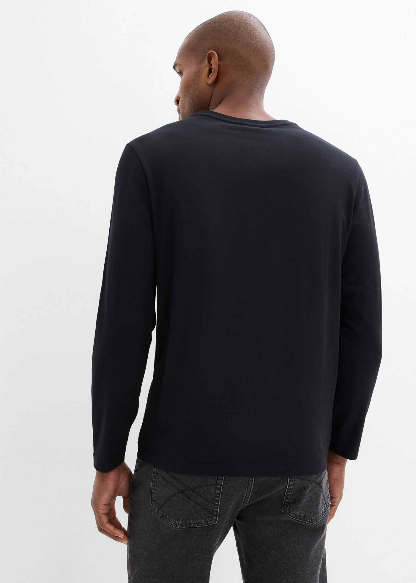 T-shirt manches longues 100% coton • noir imprimé • Boutique bonprix