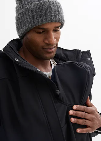 3-in-1 draagjas voor heren met draagfunctie aan de voor- en achterkant • zwart • bonprix online shop