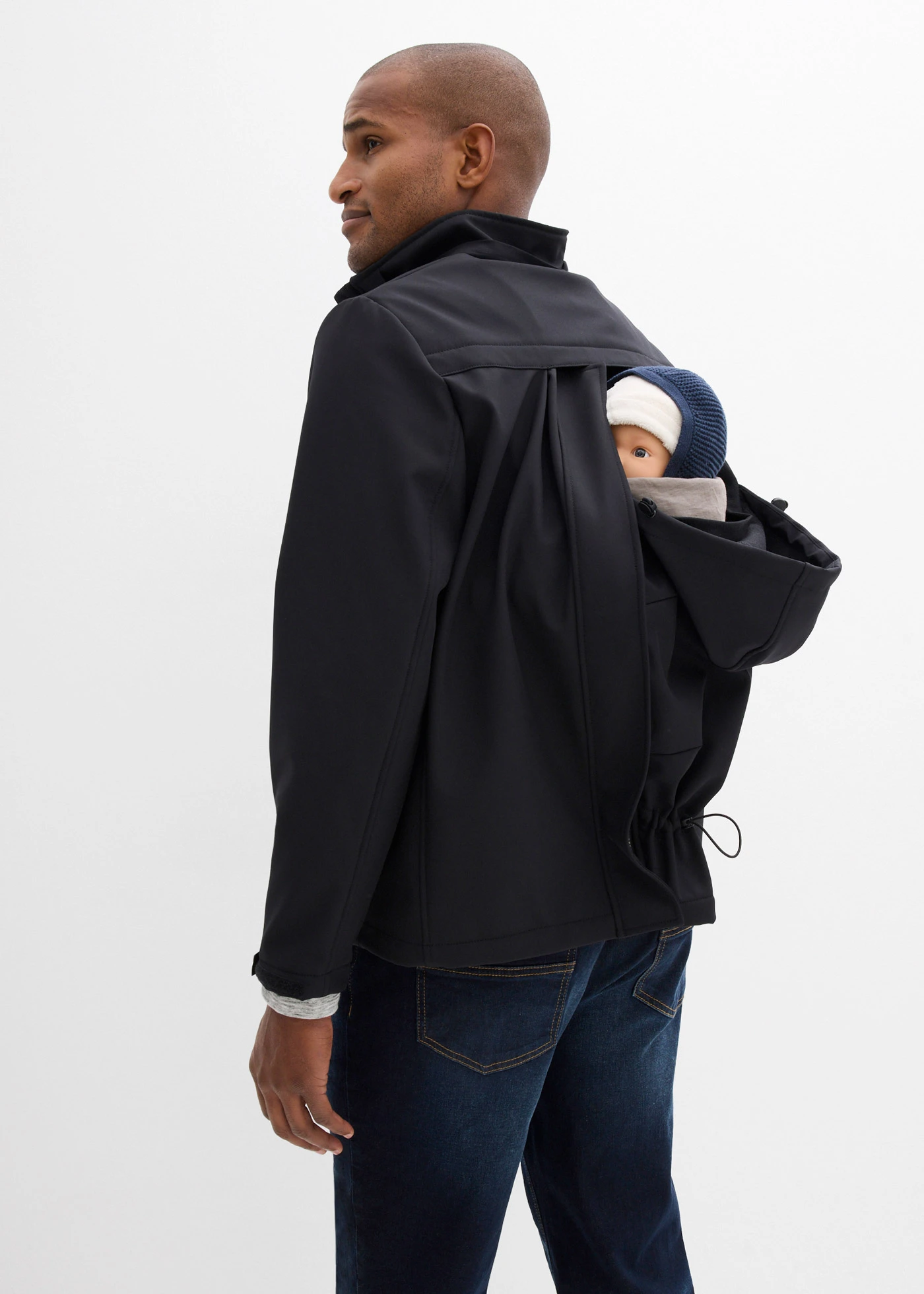 3-in-1 draagjas voor heren met draagfunctie aan de voor- en achterkant • zwart • bonprix online shop