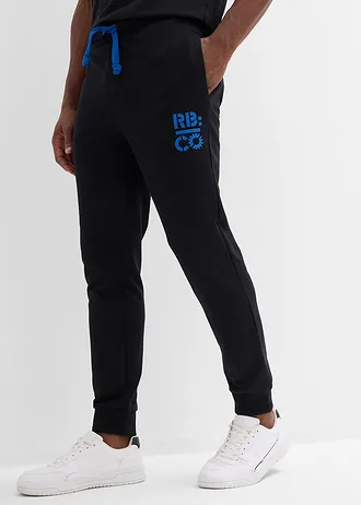 Joggingbroek met contrasterende details • zwart • bonprix online shop