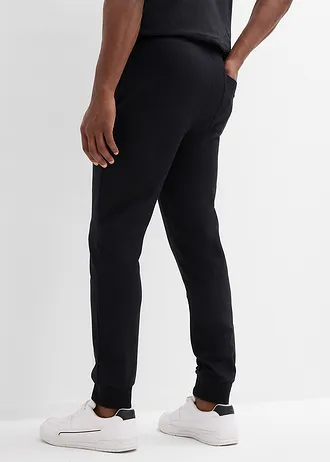 Joggingbroek met contrasterende details, Kleur: zwart