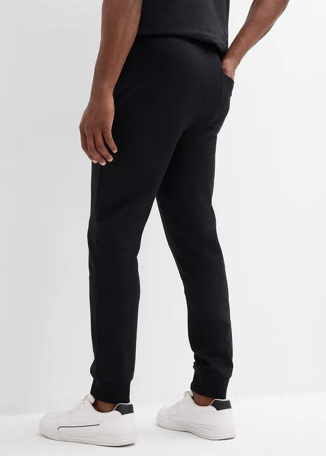 Pantalon de jogging à détails contrastants, Couleur: noir