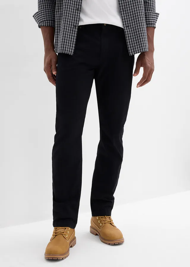 Regular fit twill broek van katoen, straight