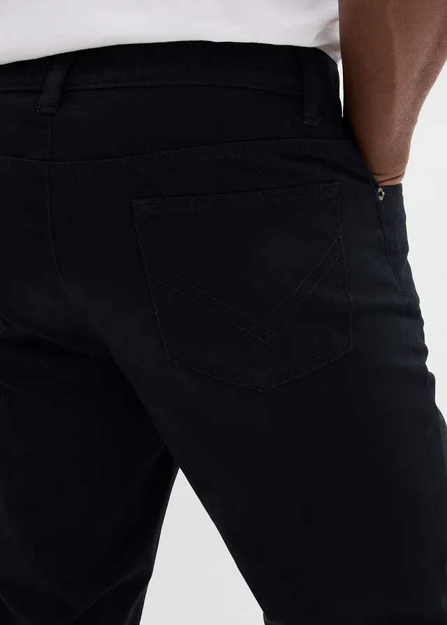 Keprové kalhoty z čisté bavlny Regular Fit, Straight • černá • bonprix obchod