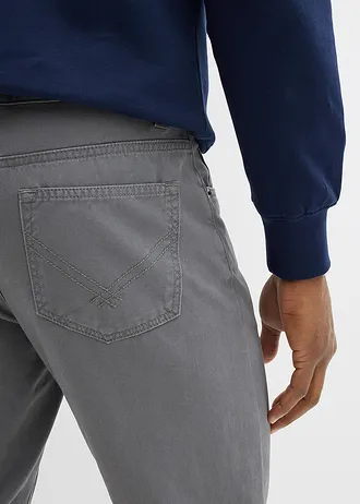 Pantalon Regular en twill, droit, 100% coton • gris fumé • Boutique bonprix