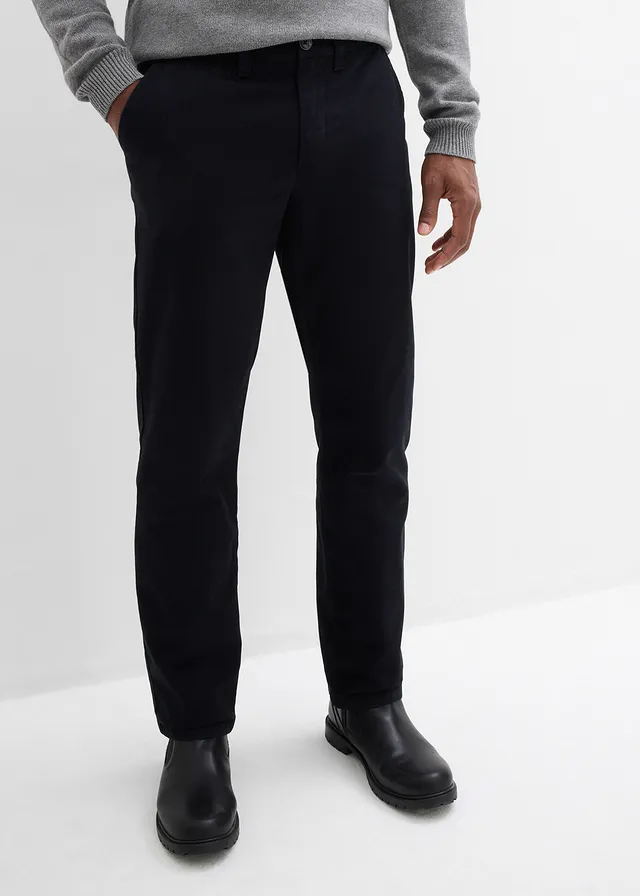 Regular fit chino van puur katoen, straight, Kleur: zwart