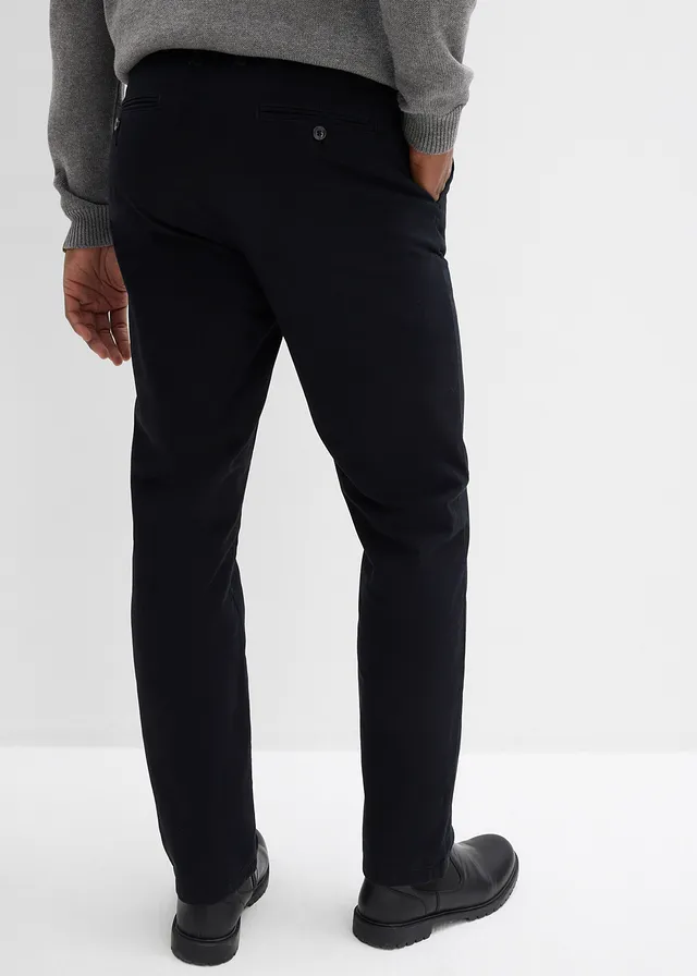 Regular fit chino van puur katoen, straight, Kleur: zwart