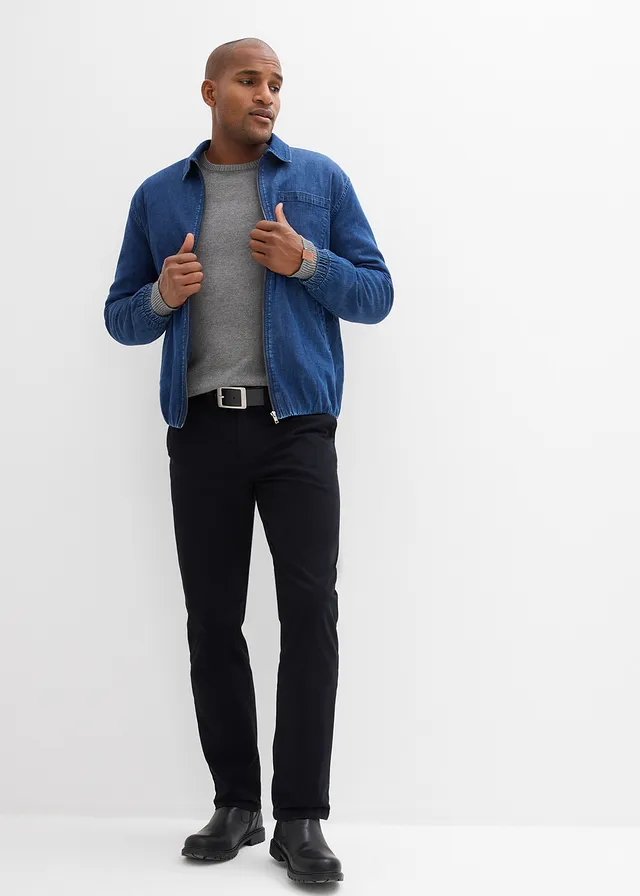 Pantalon chino regular, droit, Couleur: noir