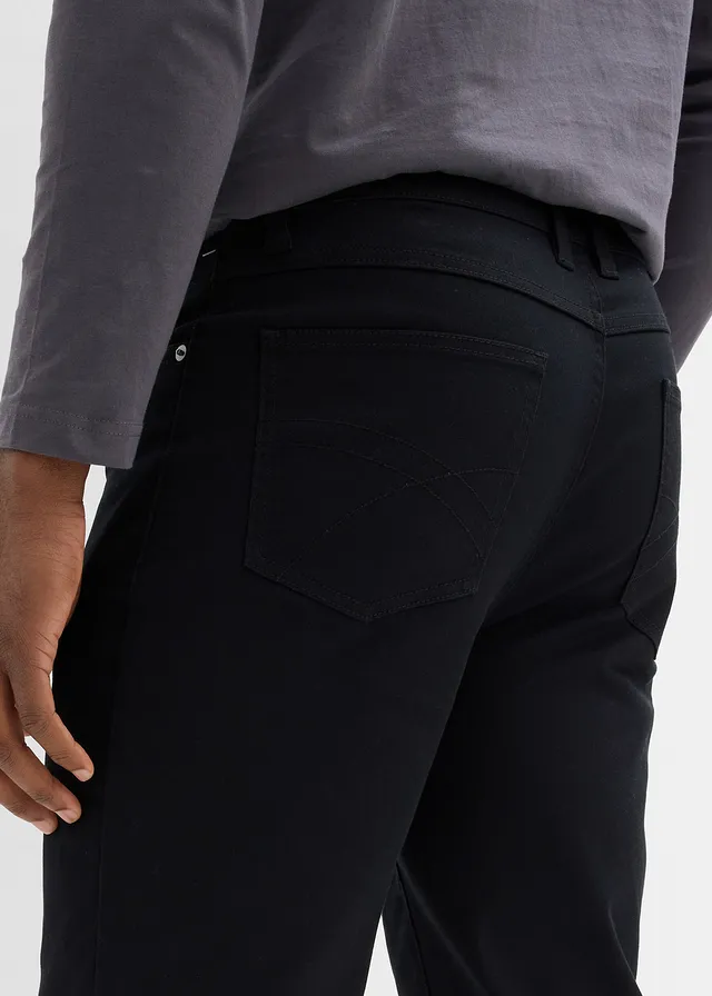 Classic fit stretch broek, straight • zwart • product-page.page-title-suffix