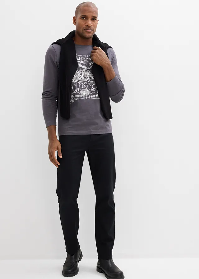Pantalon droit et extensible, coupe classique • noir • product-page.page-title-suffix