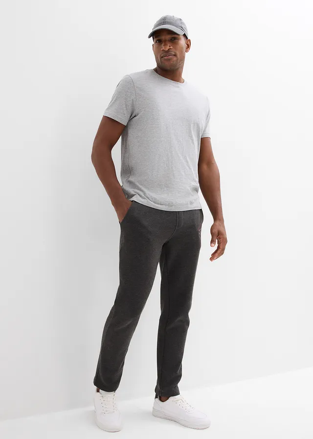Pantalon de jogging avec détails sportifs, Couleur: anthracite chiné