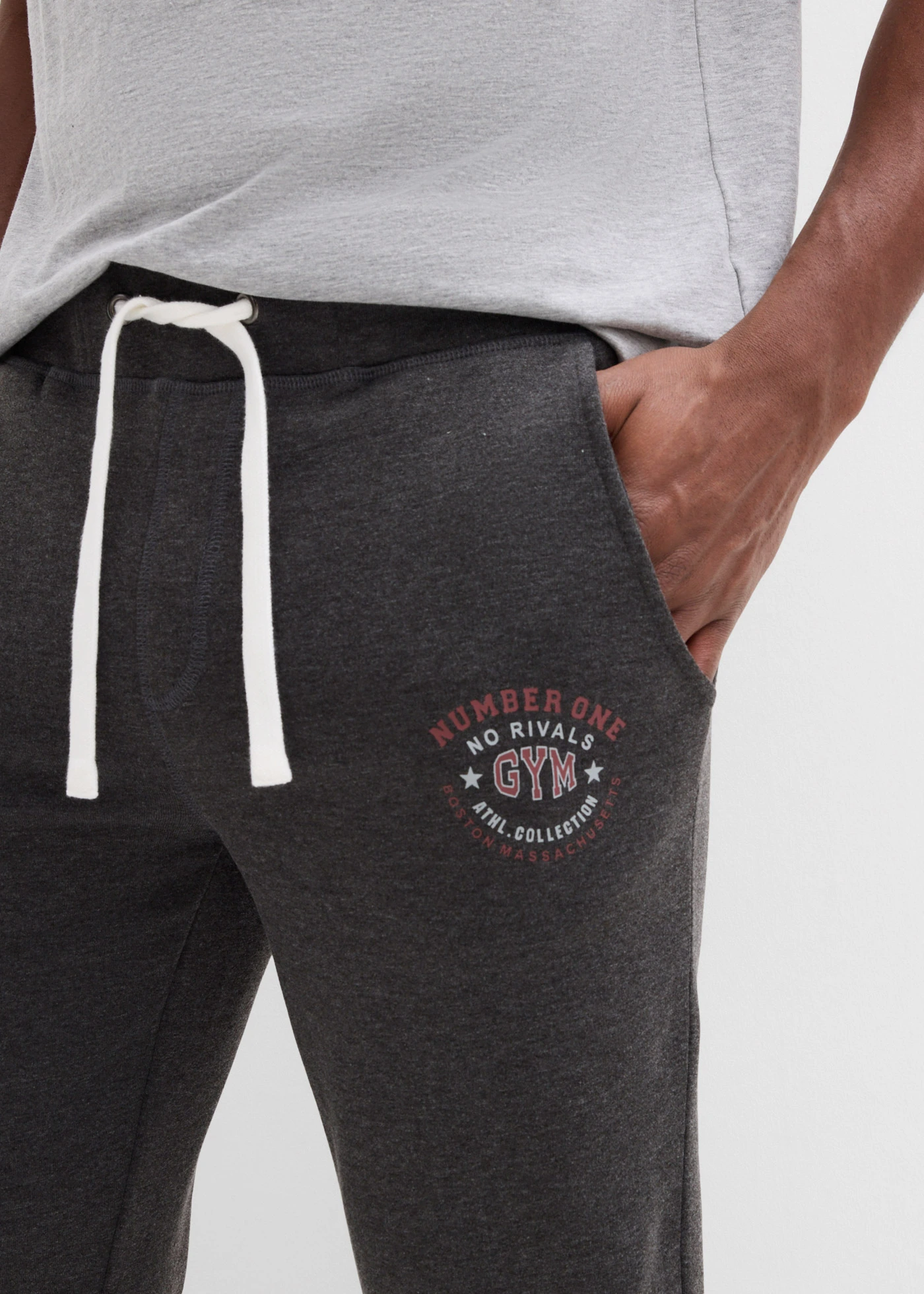 Joggingbroek in regular fit, straight • antraciet gemêleerd • bonprix online shop