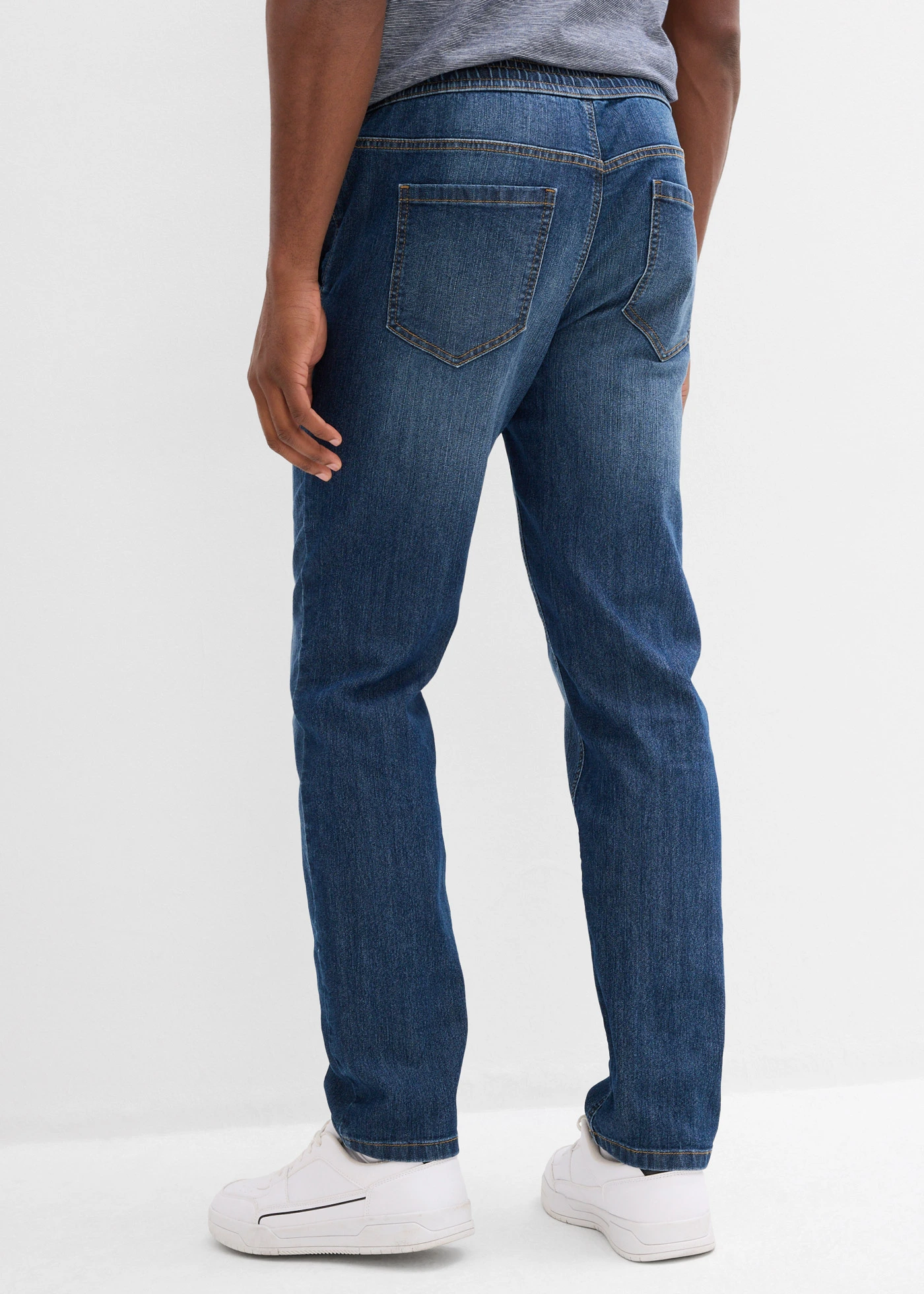 Lichte regular fit broek met comfortband, straight • donkerblauw denim • bonprix online shop