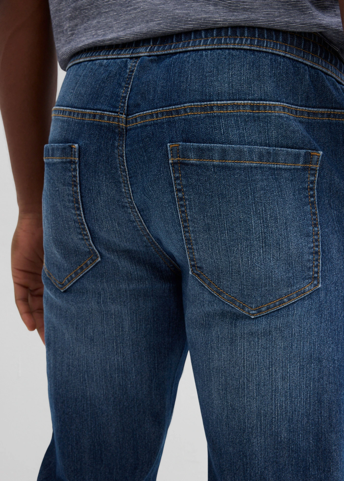 Jean droit et léger à taille élastiquée, regular • bleu foncé denim • Boutique bonprix