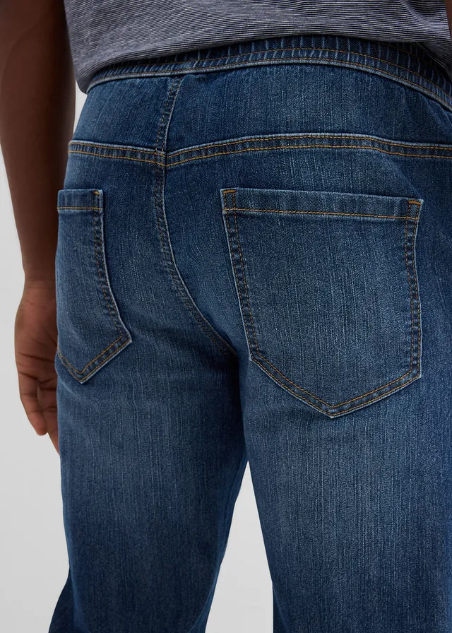 Jean droit et léger à taille élastiquée, regular • bleu foncé denim • product-page.page-title-suffix