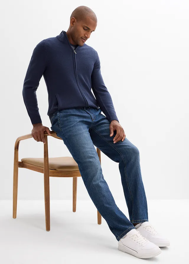 Jean droit et léger à taille élastiquée, regular • bleu foncé denim • product-page.page-title-suffix