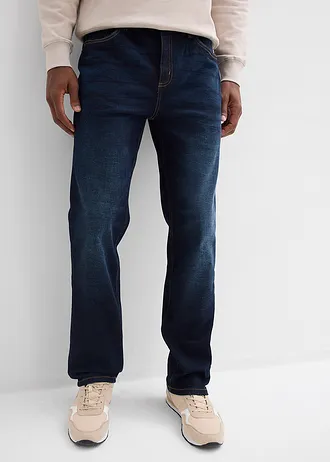 Jean classique, droit, Couleur: bleu foncé denim