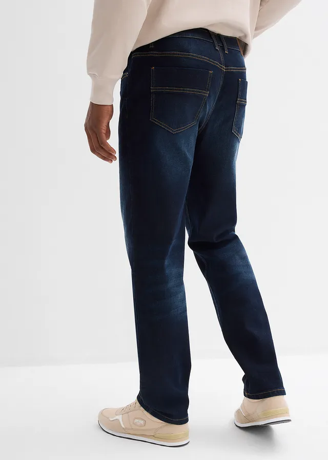 Jean classique, droit, Couleur: bleu foncé denim
