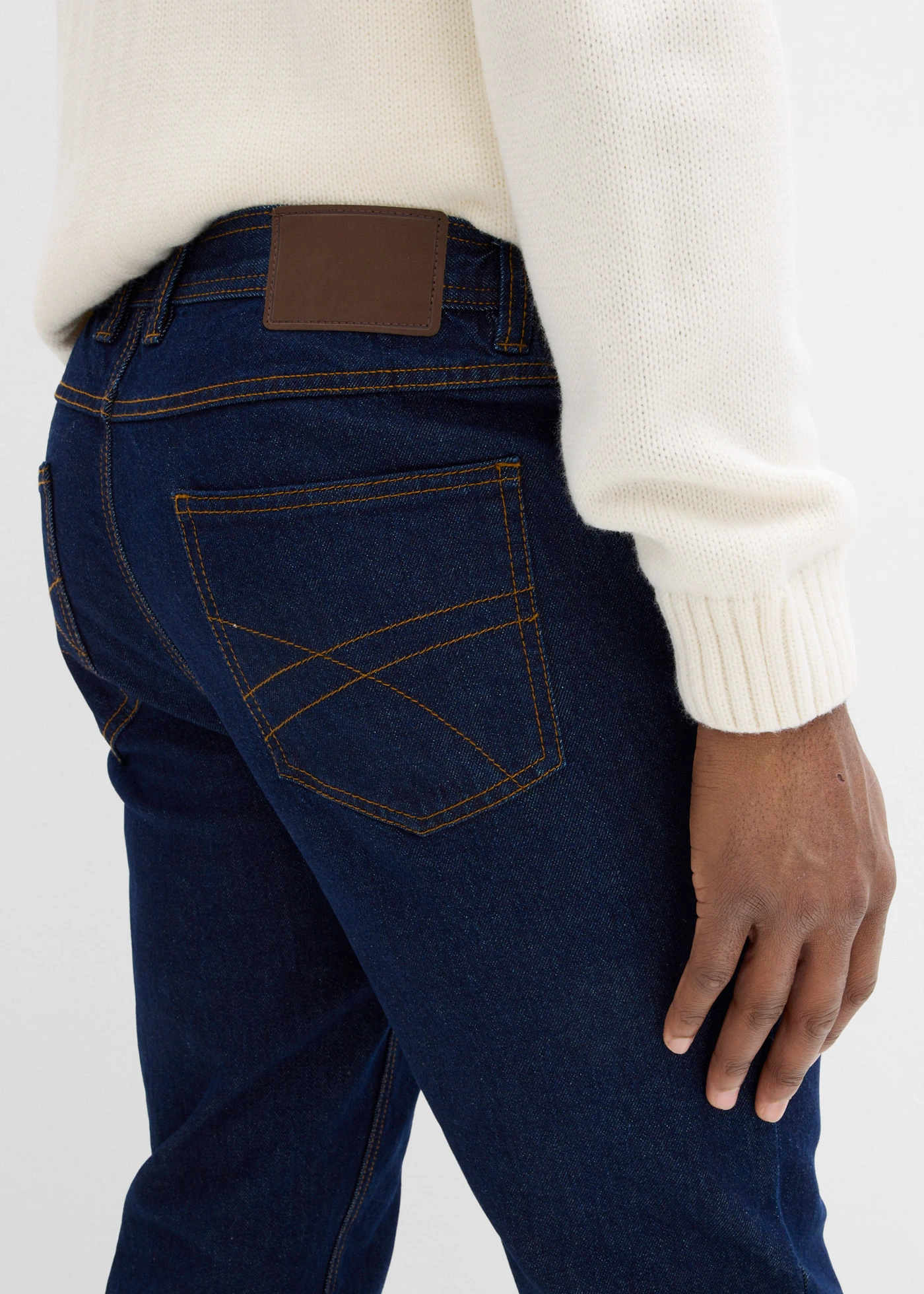 Classic fit jeans met elastische tailleband, straight • donkerblauw denim • bonprix online shop