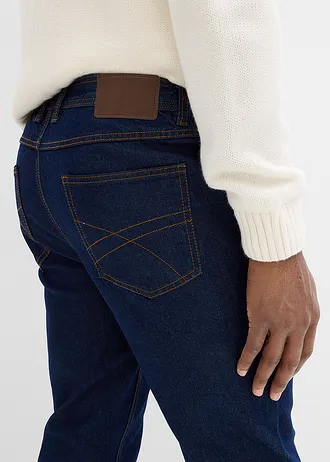 Classic fit jeans met elastische tailleband, straight • donkerblauw denim • bonprix online shop