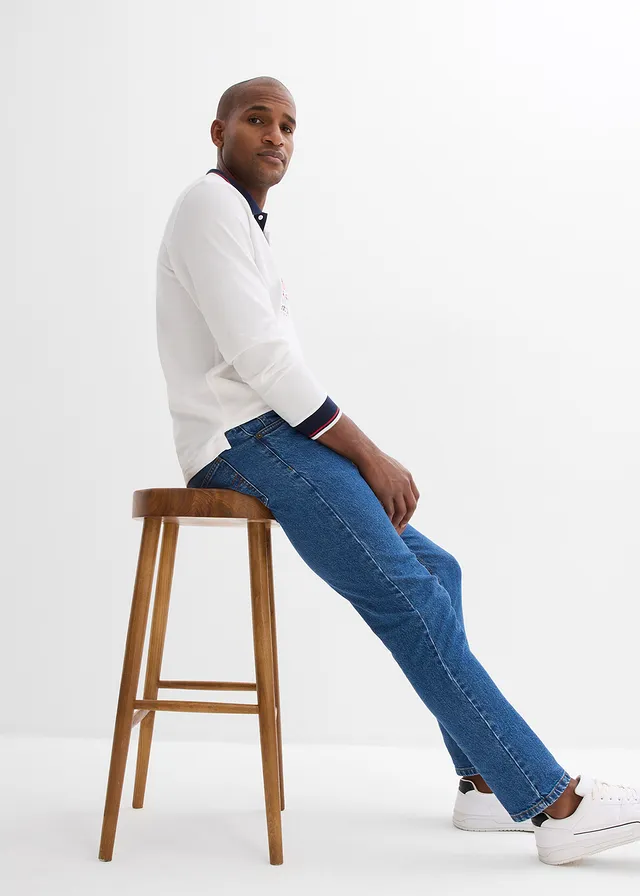 Jean droit classique, taille élastiquée • bleu denim • product-page.page-title-suffix