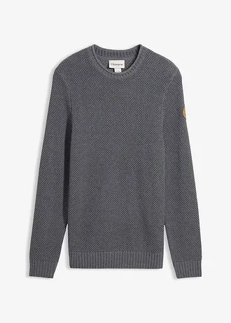 Trui met gerecycled katoen, Kleur: blauw gemêleerd