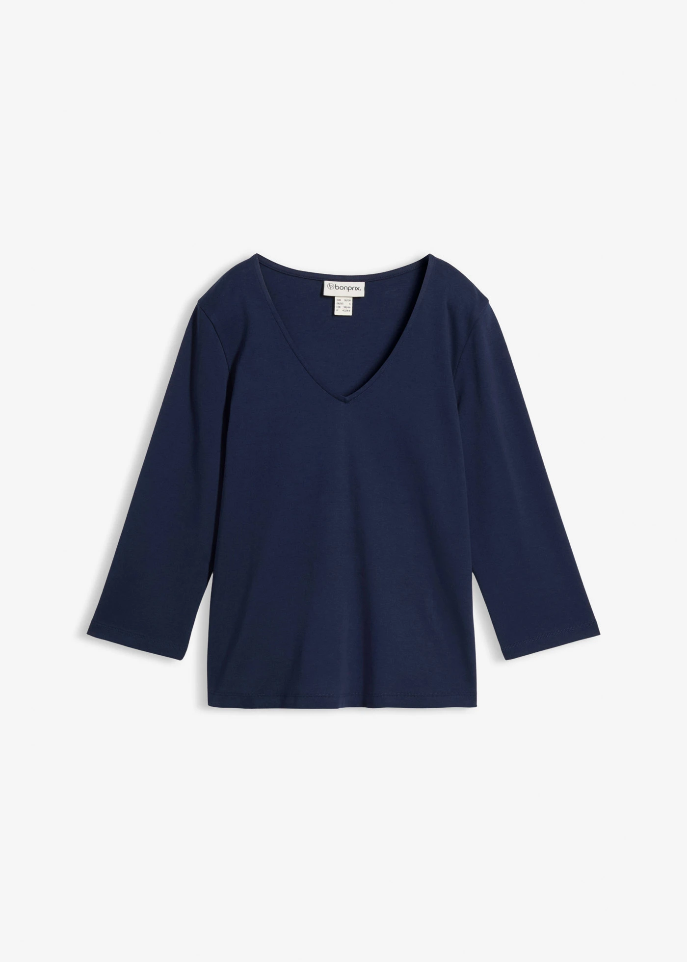 Heavy Jersey 3/4-es ujjú póló tiszta bio-pamutból • sötétkék • bonprix áruház