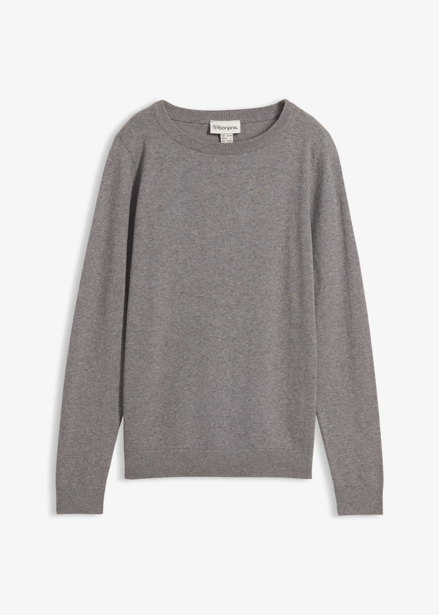 Sweter z cienkiej dzianiny • szary melanż • sklep bonprix