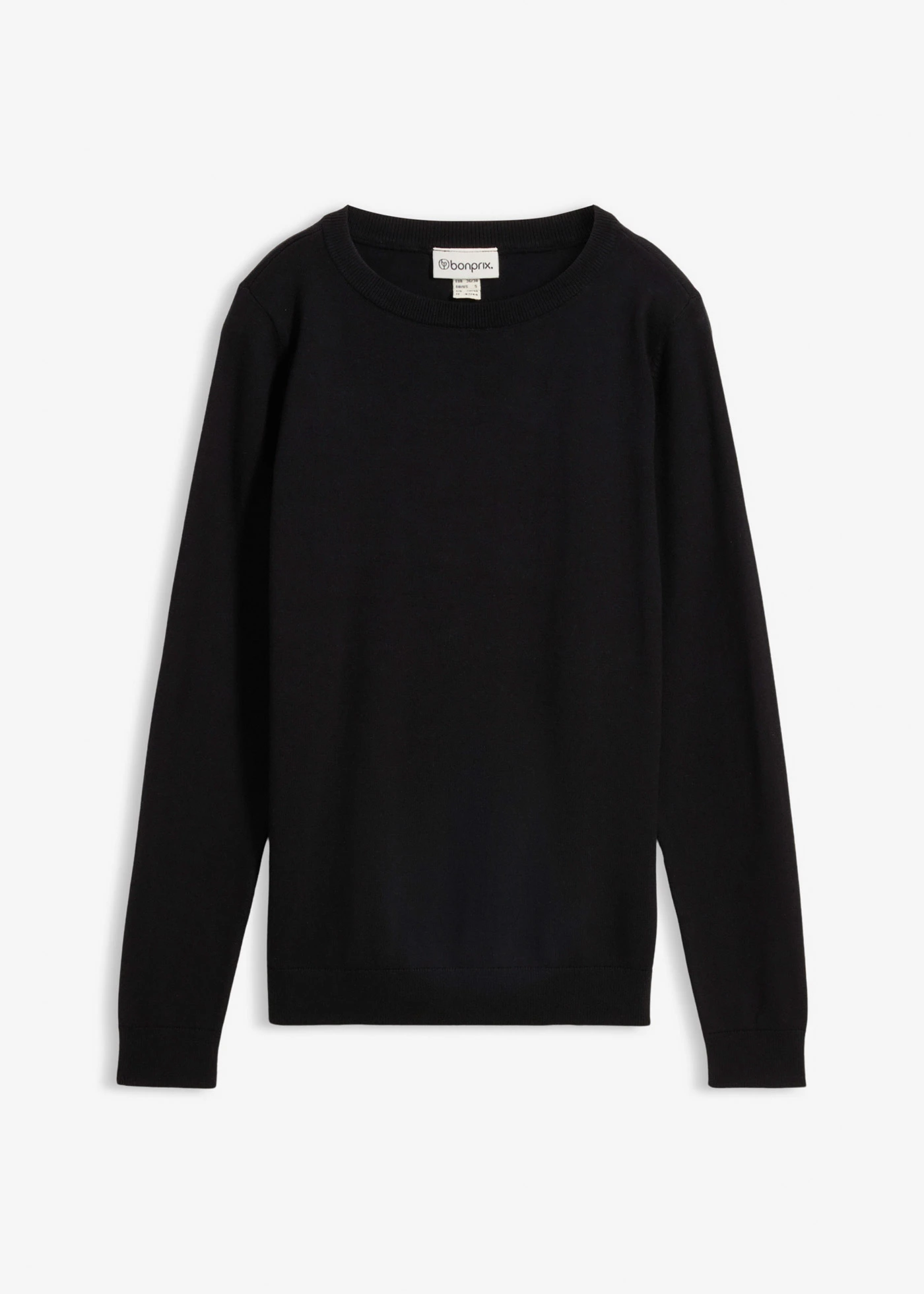 Pulover din tricotaj fin • negru • magazin bonprix