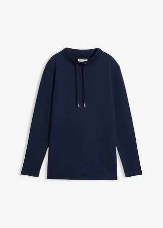 Sweater met split, Kleur: donkerblauw