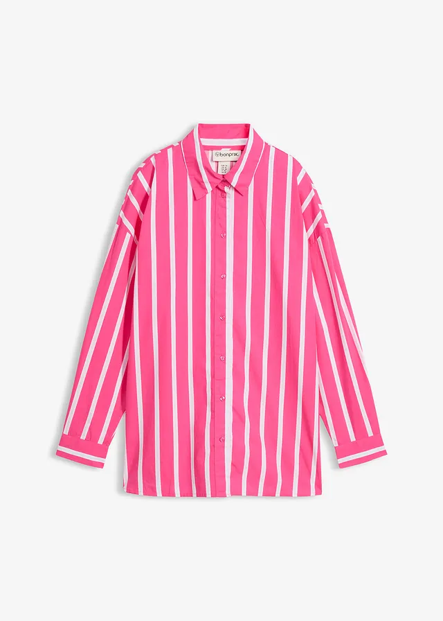 Overhemdblouse van katoenpopeline